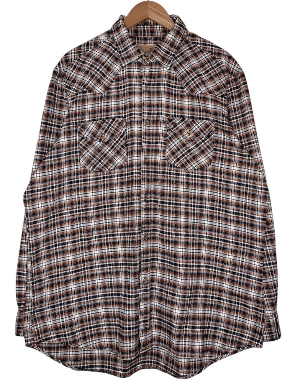 King Ranch Cotton Rodeo Cowboy Western Plaid Long Sleeve Button-Up Shirt Sz 2XL